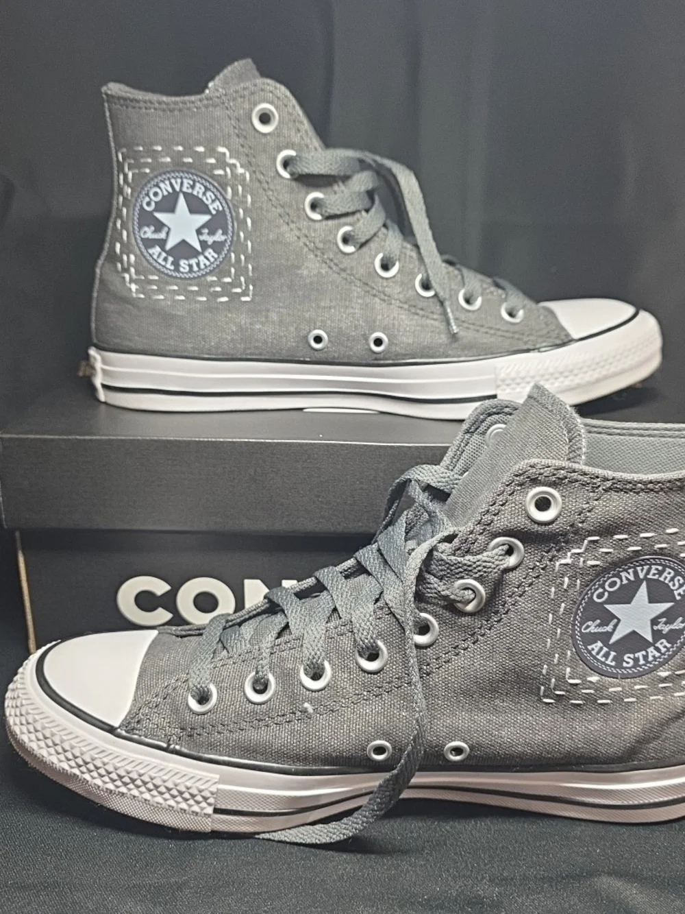 Men's Size 7 - Converse Chuck Taylor All Star High Boro Stitch - Dark Matter